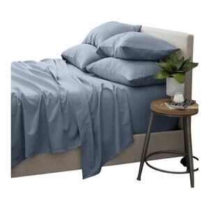 ienjoy Home Solids in Style 6 Pc Sheet Set Blue Full Size